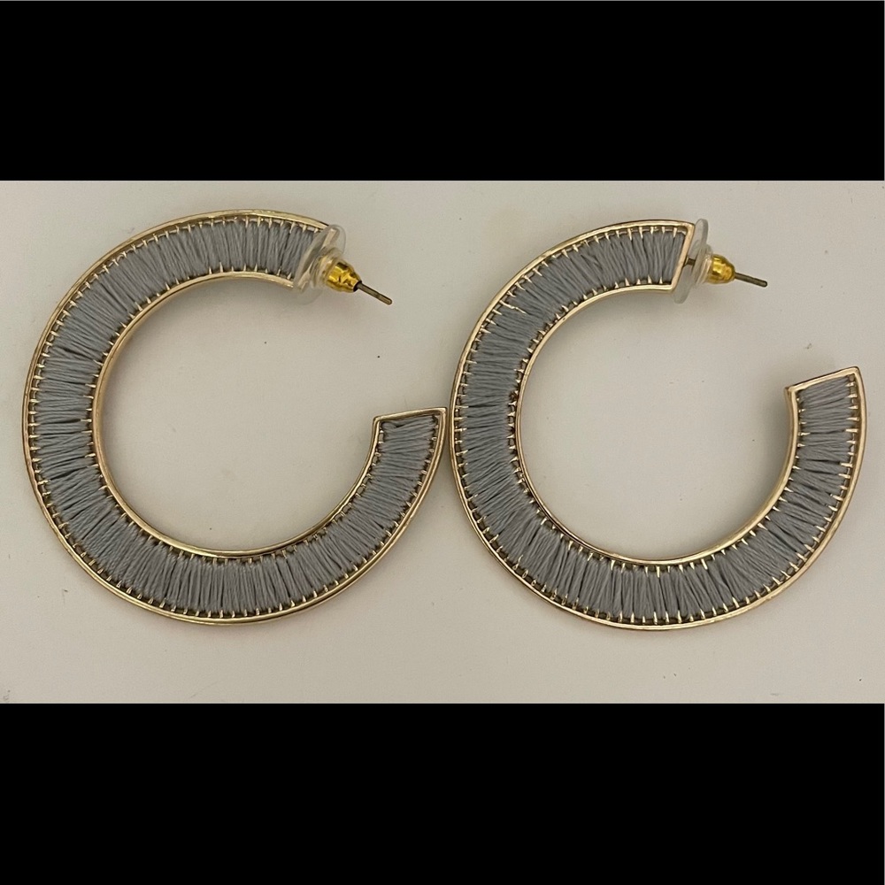 Gray Hoop Earrings